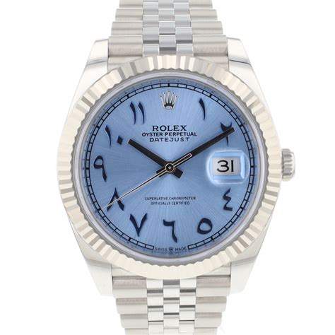 rolex datejust 41 ice blue arabic|rolex ice watch price.